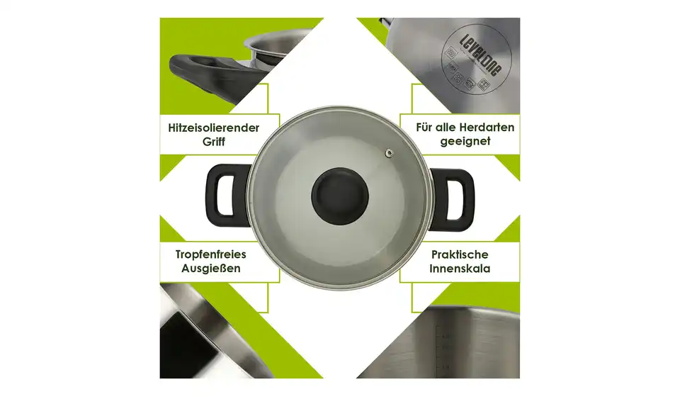 levelone Kochtopf 24 cm Classic, Bild mit Text