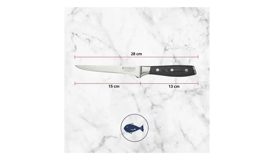 Meisterkoch Ausbeinmesser 15 cm PRIMUS, Bild mit Text