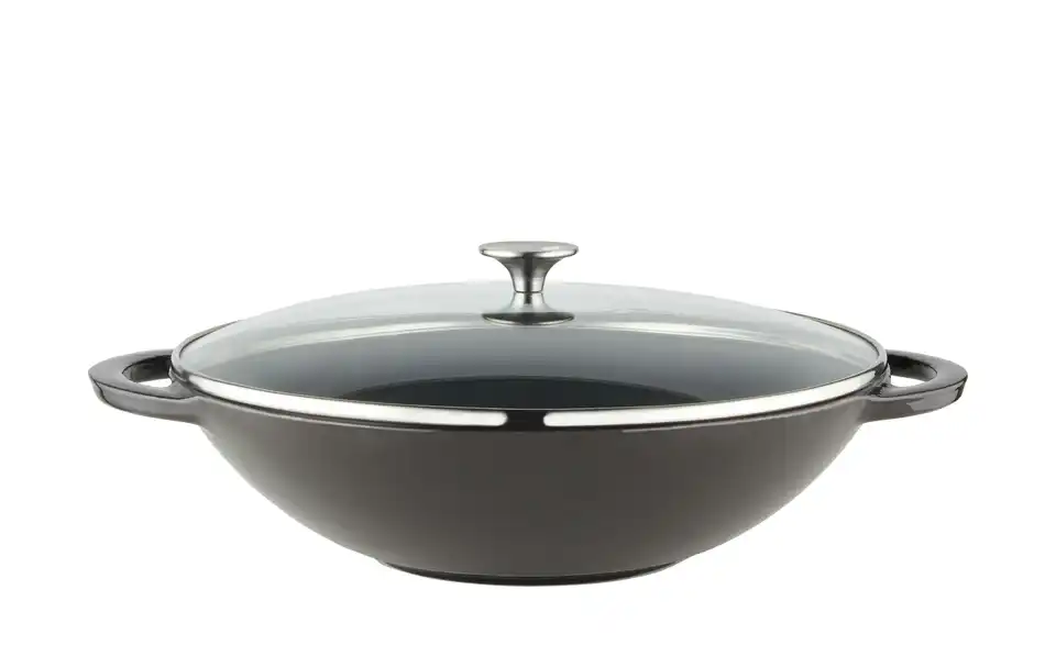 Meisterkoch Gusseisen-Wok mit Deckel OPUS