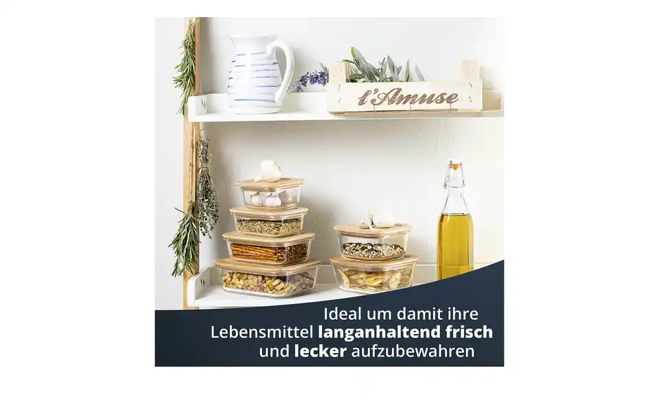 KHG Aufbewahrungsdose 520 ml quadratisch, Bild mit Text