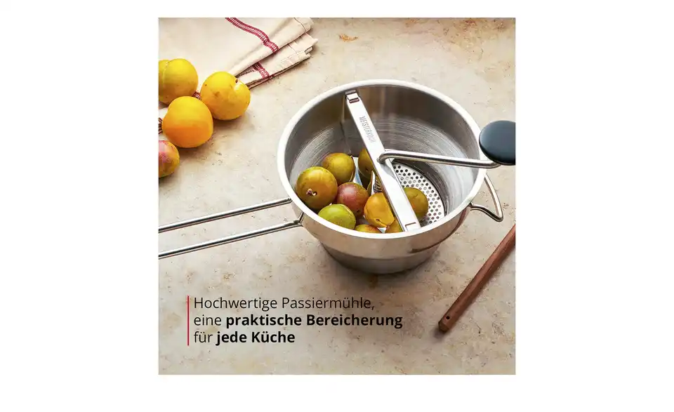 Meisterkoch Passiermühle OPTIMUS, Bild mit Text