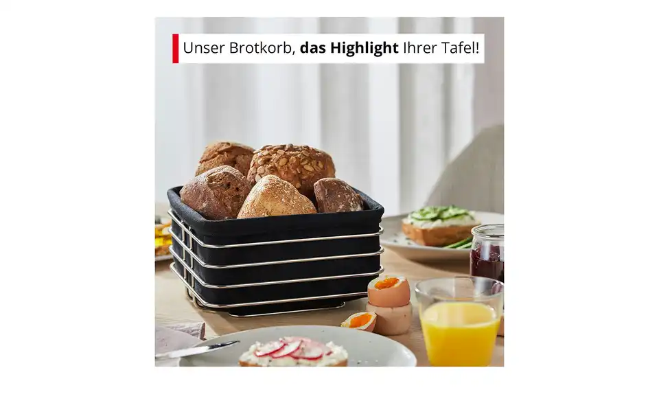 Meisterkoch Brotkorb eckig CENA, Bild mit Text