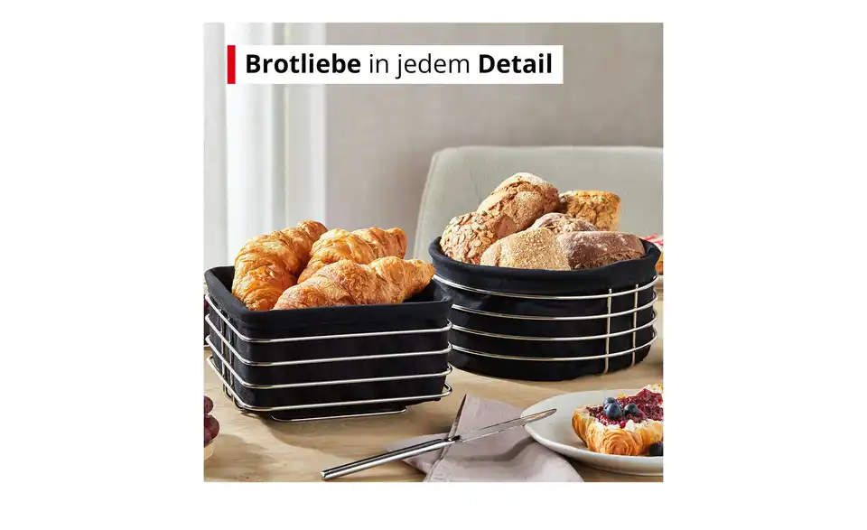Meisterkoch Brotkorb eckig CENA, Bild mit Text
