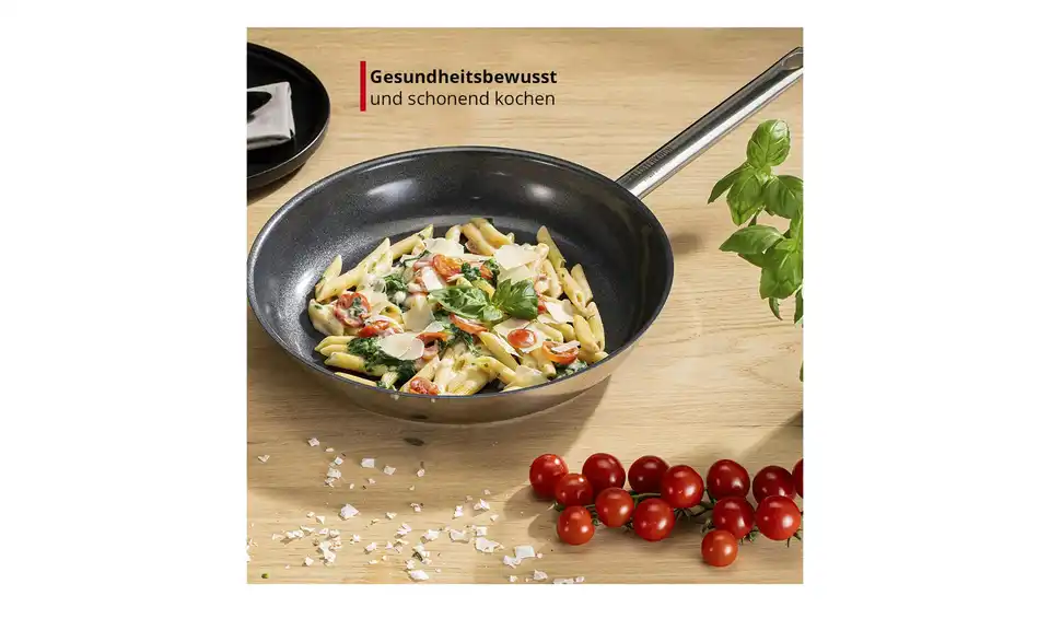 Meisterkoch Edelstahlpfanne 24 cm LINUS, Bild mit Text