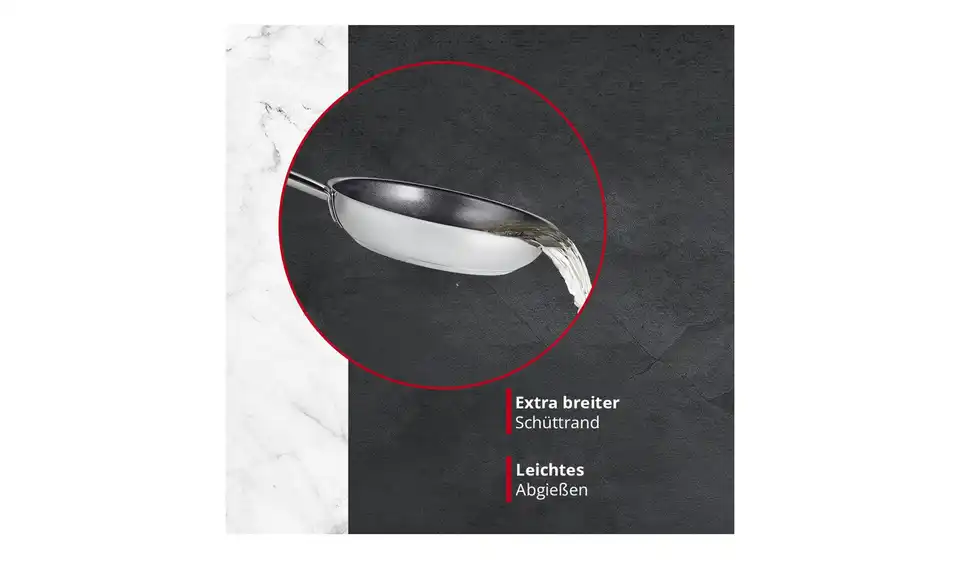 Meisterkoch Edelstahlpfanne 24 cm LINUS, Bild mit Text