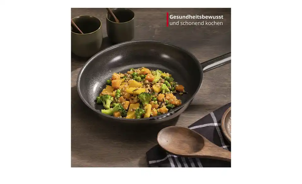 Meisterkoch Edelstahlpfanne 28 cm LINUS, Bild mit Text