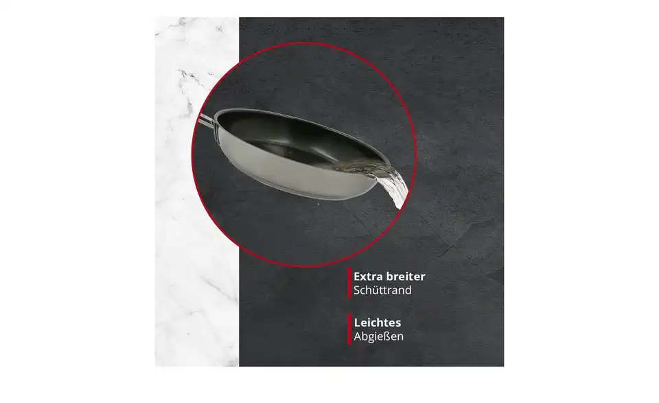 Meisterkoch Edelstahlpfanne 32 cm LINUS, Bild mit Text