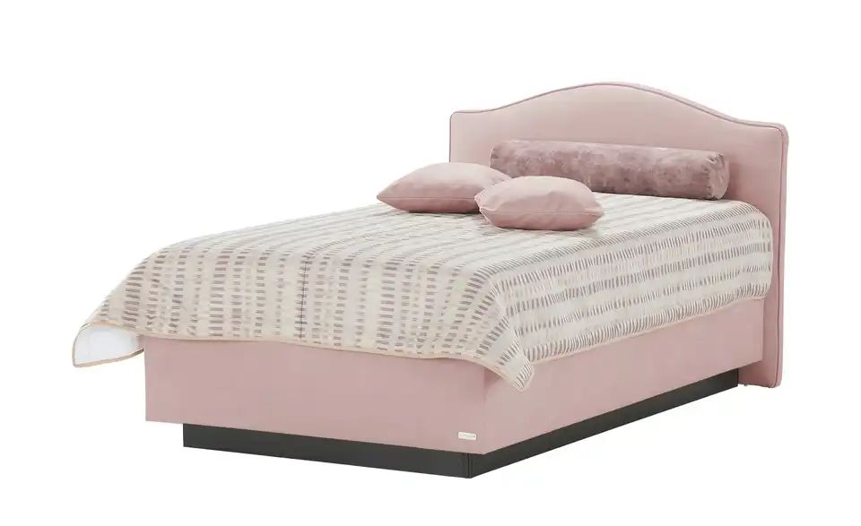 Wohnwert Polsterbett mit Bettkasten Tauris | Rosa, 100x200 cm