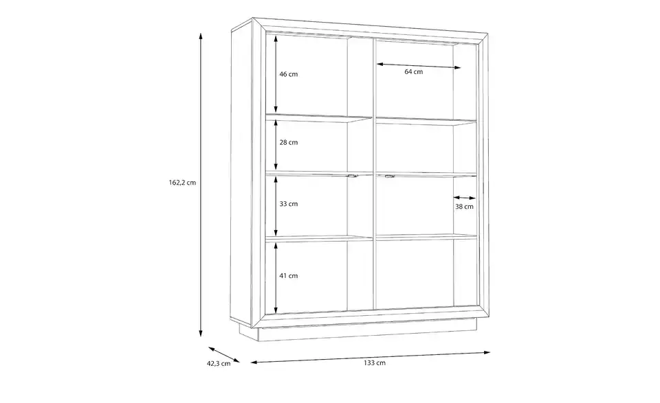 Highboard, Bemaßung
