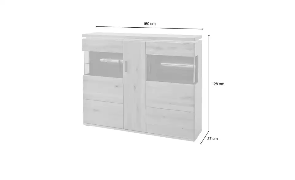 Woodford Highboard Alone, Bemaßung
