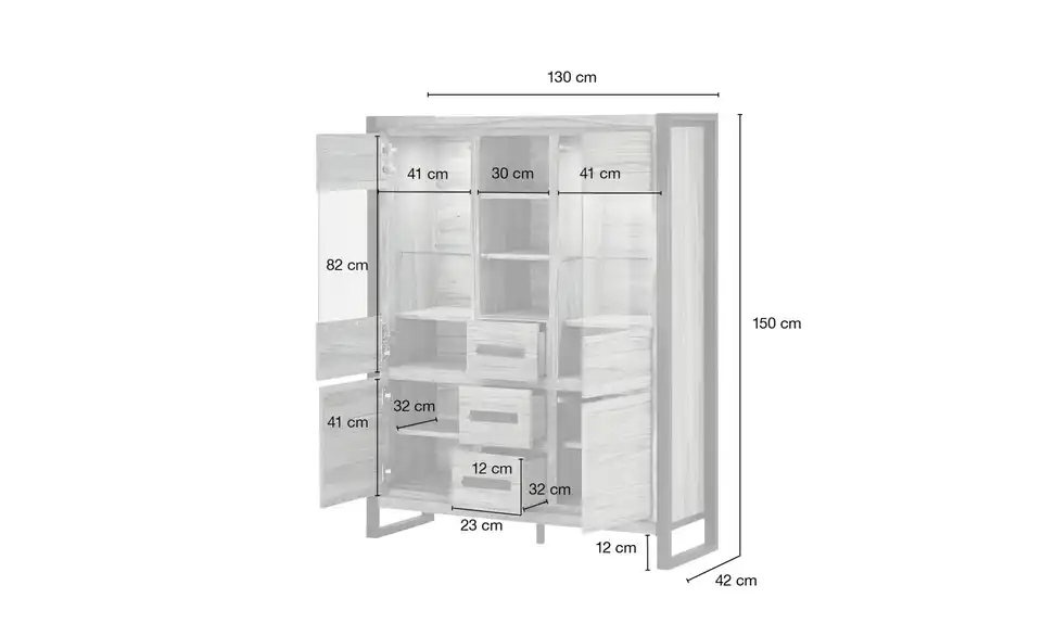 Gray & Jones Highboard Tierra Fuego One, Bemaßung
