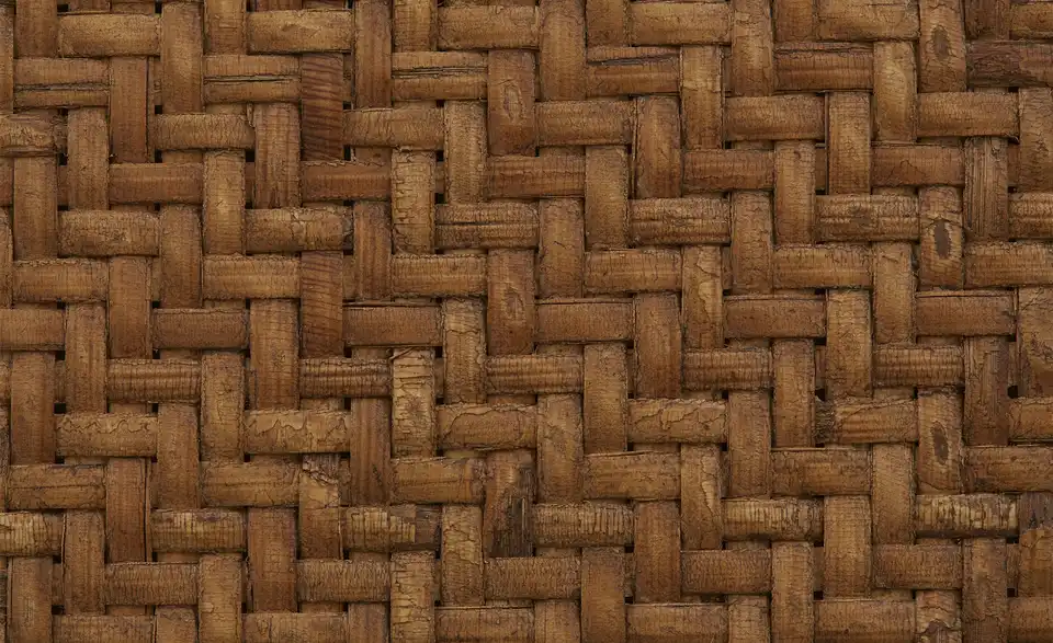 Rattan-Bistrostuhl in Antikoptik, Detailansicht