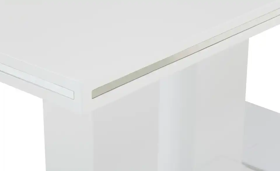 Primo Säulentisch Basti in Weißem Hochglanzlack, Detailansicht