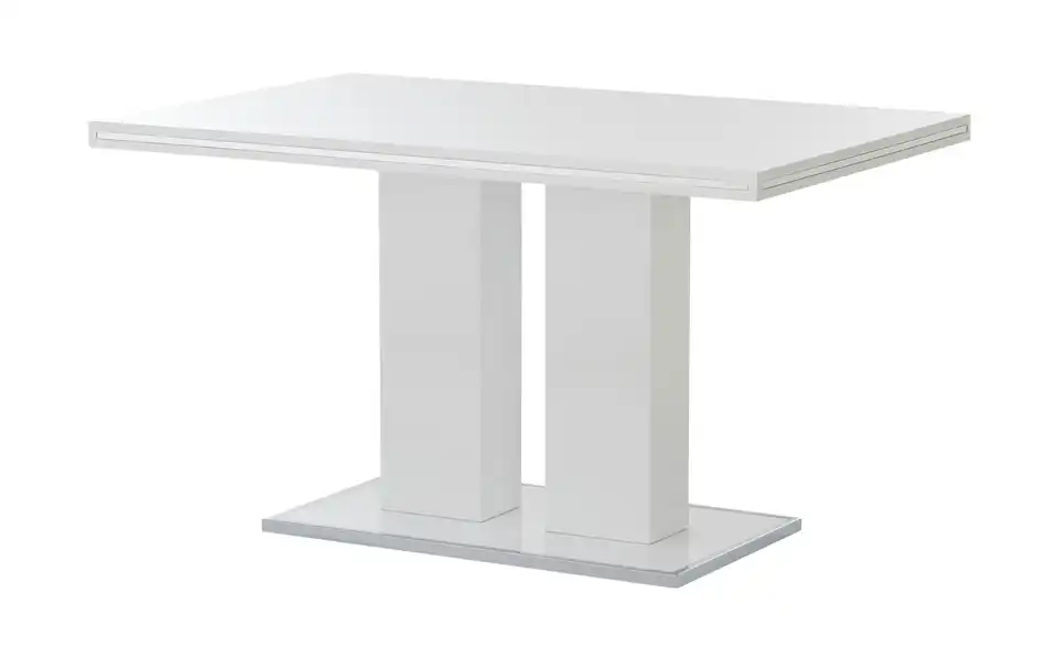 Primo Säulentisch Basti in Weißem Hochglanzlack, Perspektive