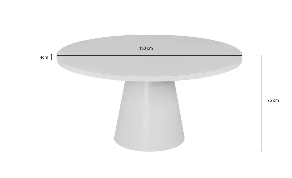 Esstisch mit Glastischplatte, Bemaßung