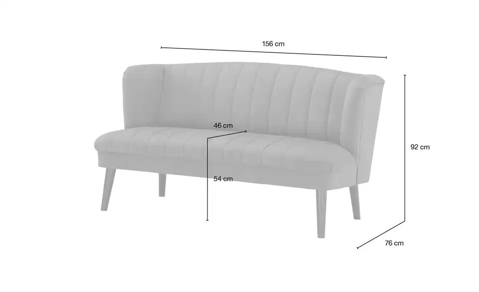 Twist Küchensofa Rina, Bemaßung