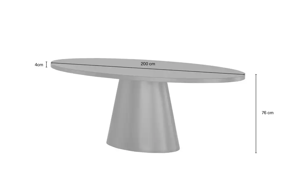 Esstisch mit Glastischplatte, Bemaßung