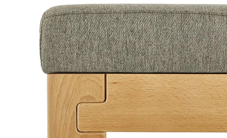 Woodford Polster-Sitzbank massiv Melia, Detailansicht