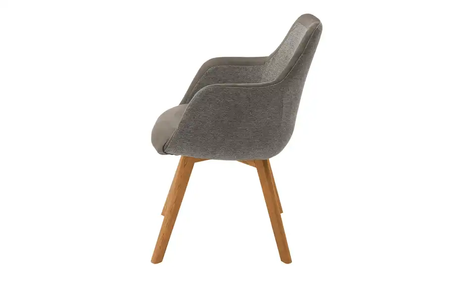 Dine + Mine Armlehnstuhl Corby mit Massivholzgestell, Profilansicht