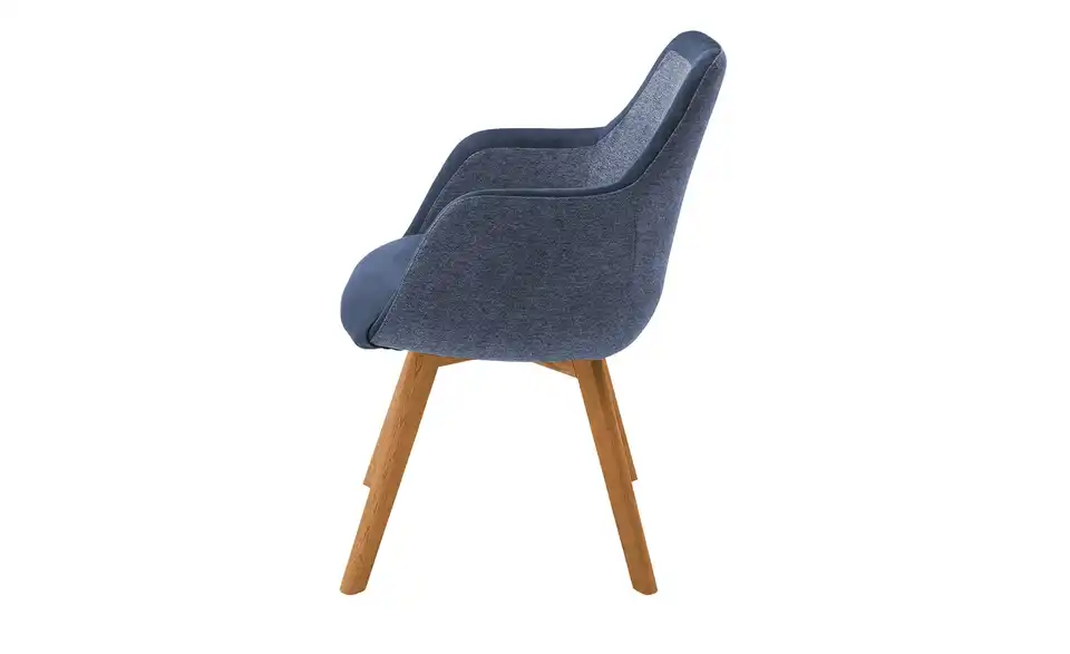 Dine + Mine Armlehnstuhl Corby mit Massivholzgestell, Profilansicht