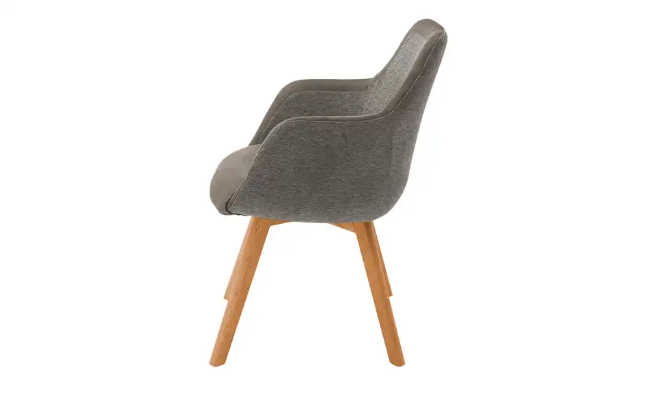 Dine + Mine Armlehnstuhl Corby mit Massivholzgestell, Profilansicht