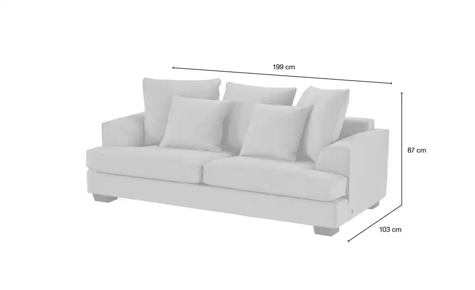 SOHO Sofa Franka, Bemaßung