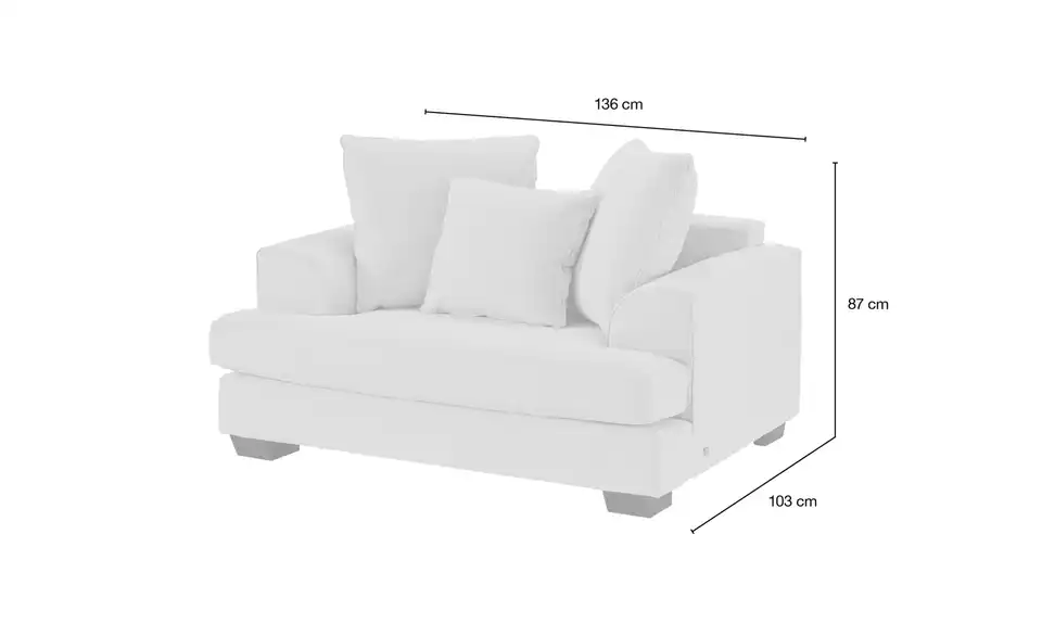 SOHO Sessel Franka, Bemaßung