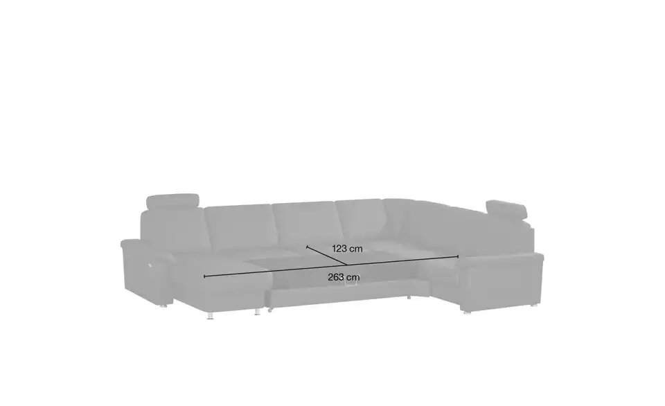 Kollektion Kraft Wohnlandschaft Carolin Leder, Bemaßung