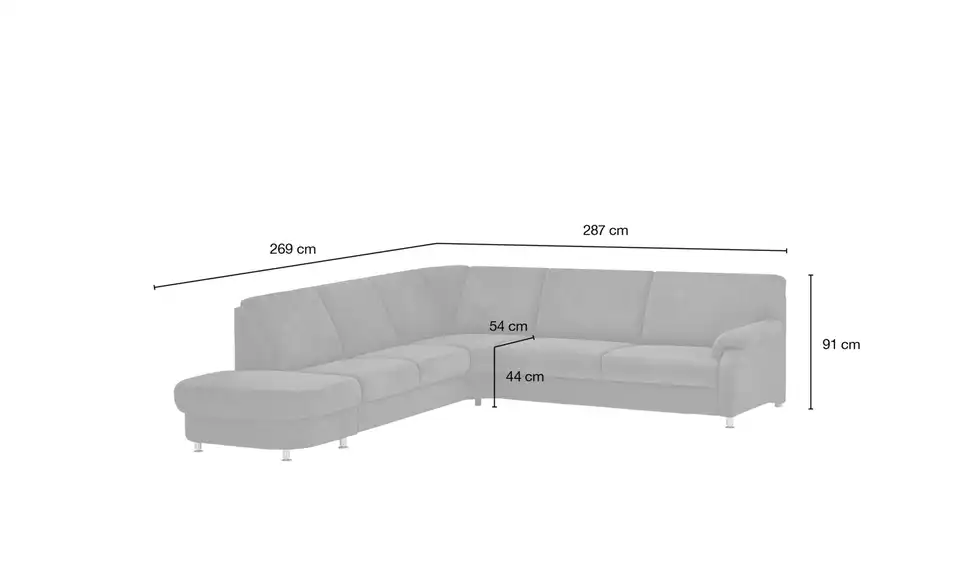 Kollektion Kraft Ecksofa Ole-S, Bemaßung