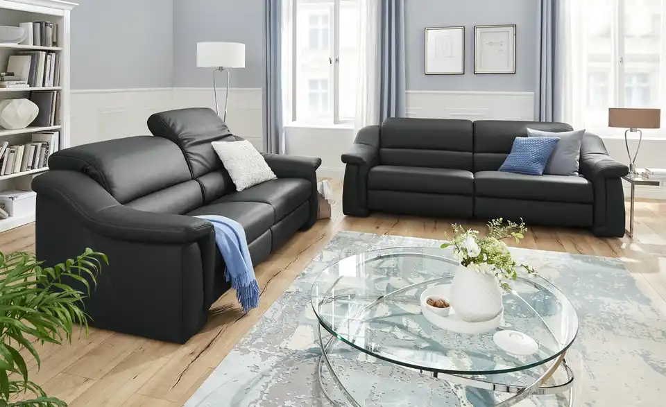 himolla Ledersofa 1501, in Wohnsituation