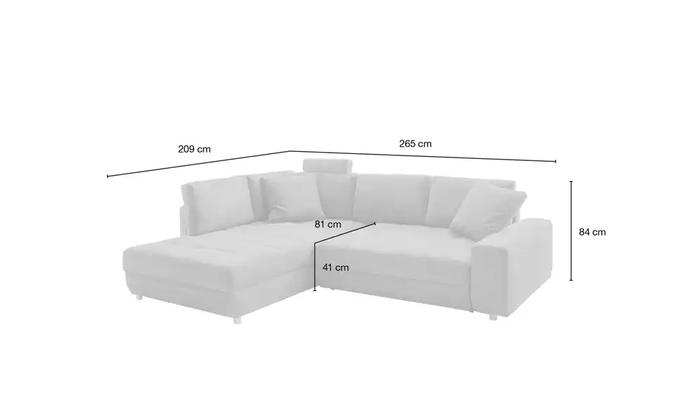 bobb Ecksofa, Bemaßung