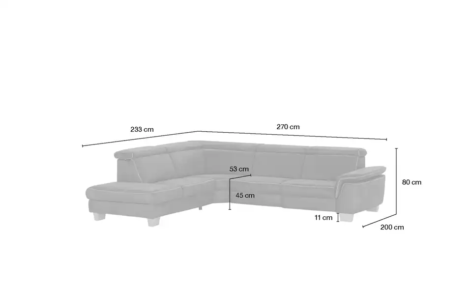 Kollektion Kraft Ecksofa Beata, Bemaßung