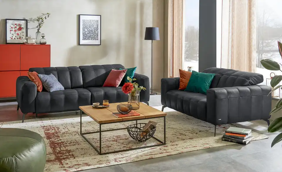 Natuzzi Editions Ledersofa Portento mit Kopfteilverstellung, in Wohnsituation
