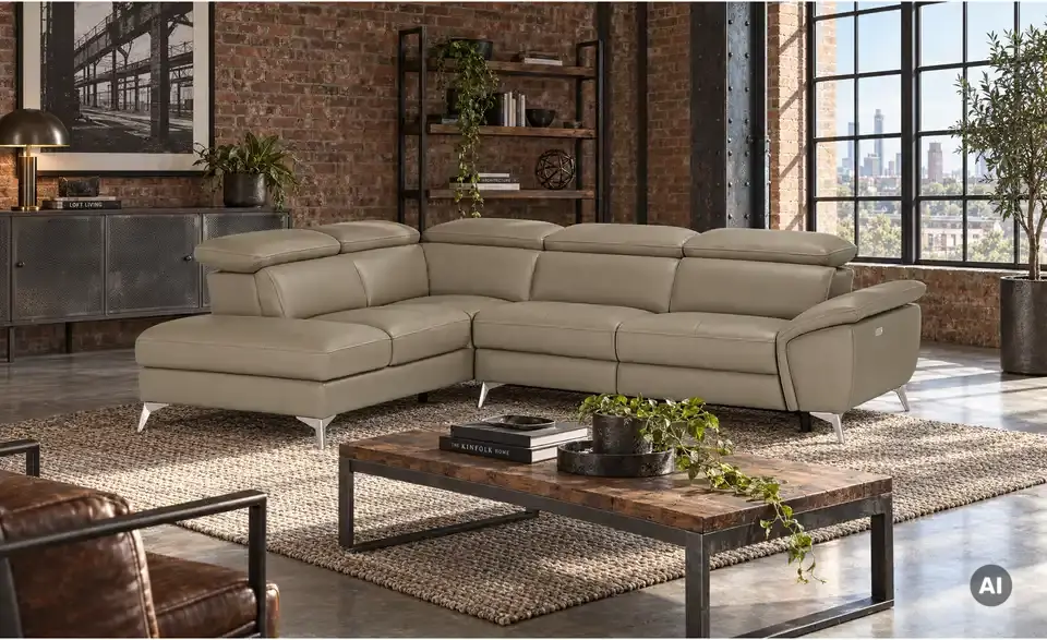 Primo Ecksofa Danae mit elektrischer Relaxfunktion, in Wohnsituation