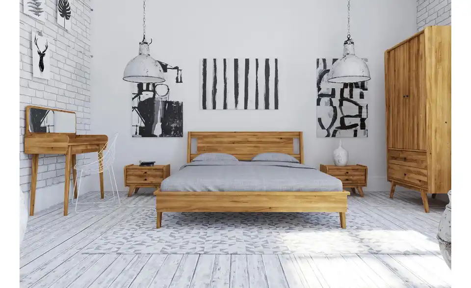 Nachttisch mit 2 Schüben, in Wohnsituation