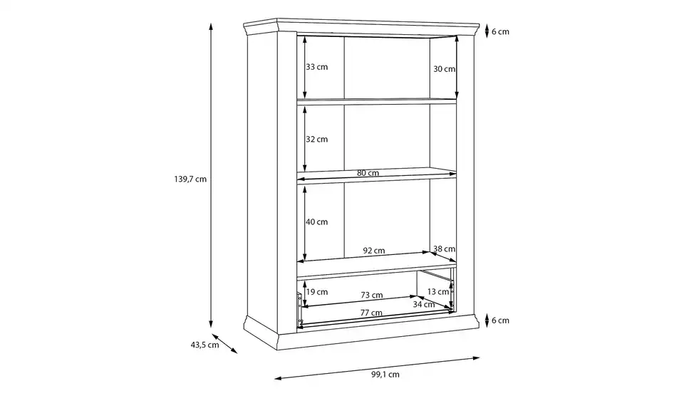 Wäscheschrank, Bemaßung