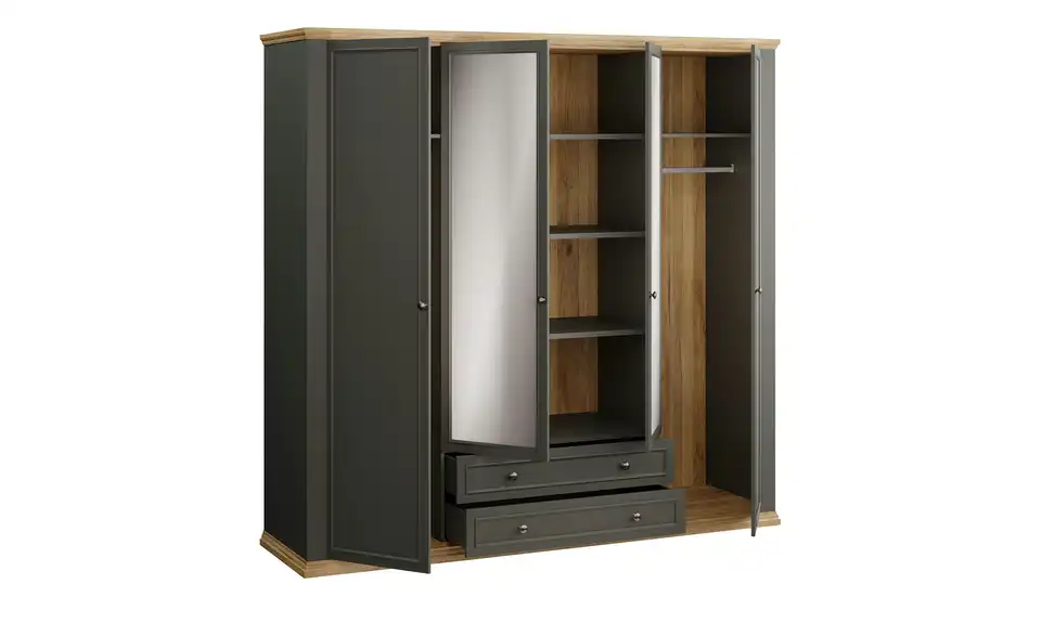 Drehtürenschrank, geöffnet