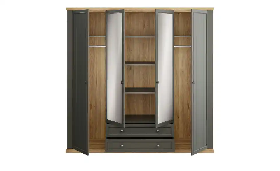 Drehtürenschrank, geöffnet