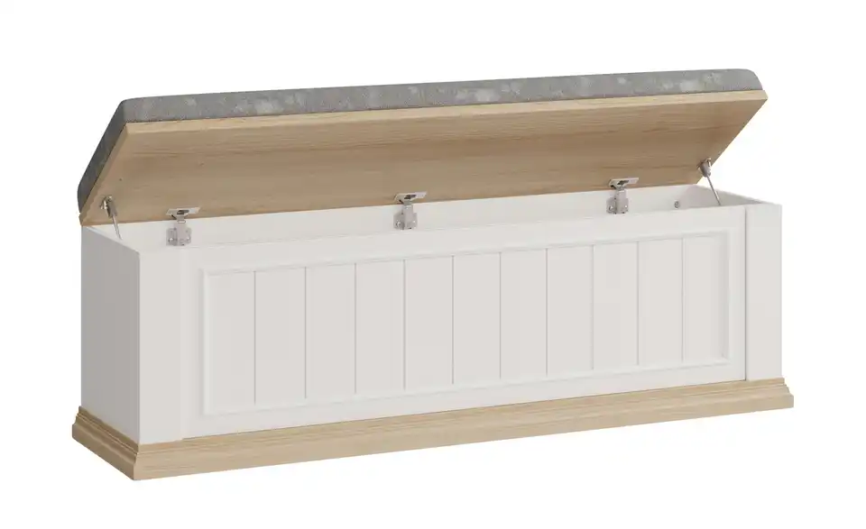 Bettbank mit Stauraum, geöffnet