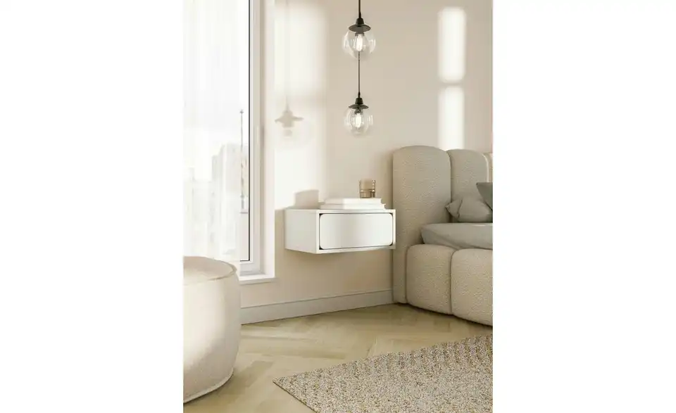 Selsey Nachtkommode hängend in beige, in Wohnsituation