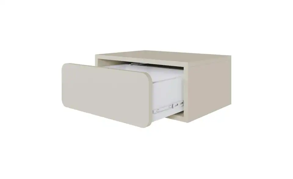 Selsey Nachtkommode hängend in beige, geöffnet