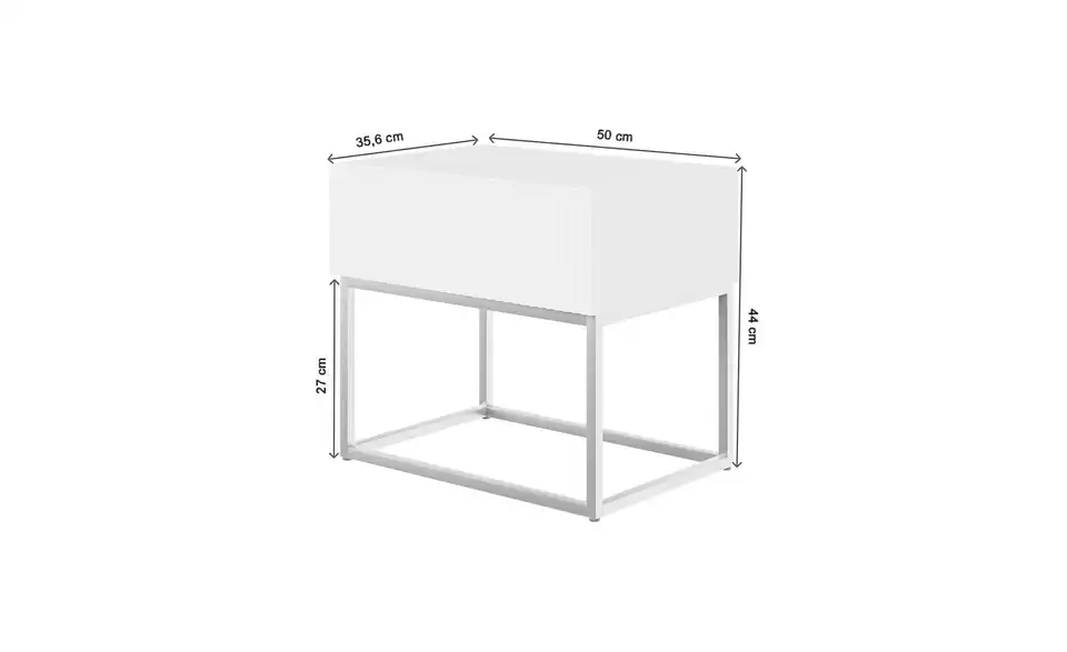 Selsey Nachtkommode mit Kufengestell, Bemaßung