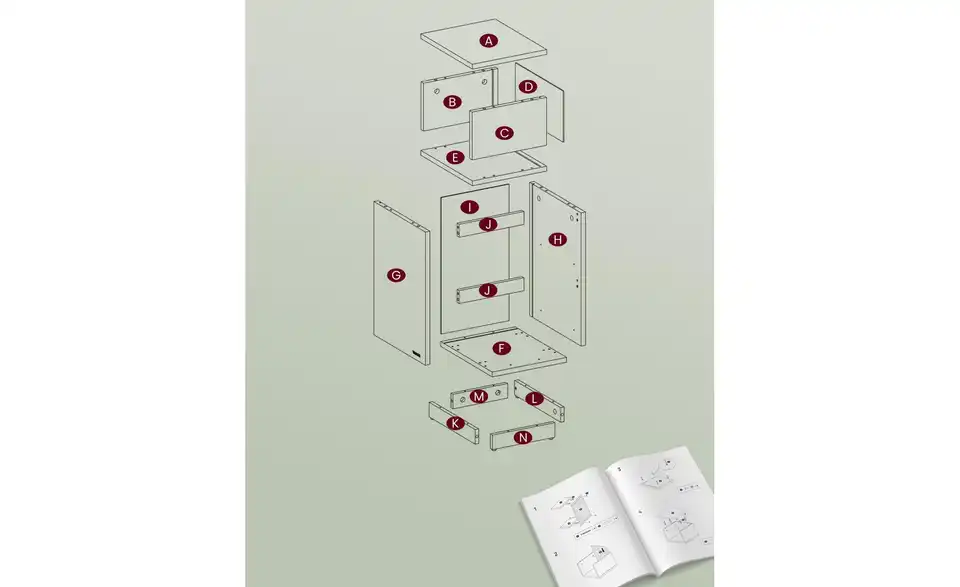 Nachttisch, Bild mit Text