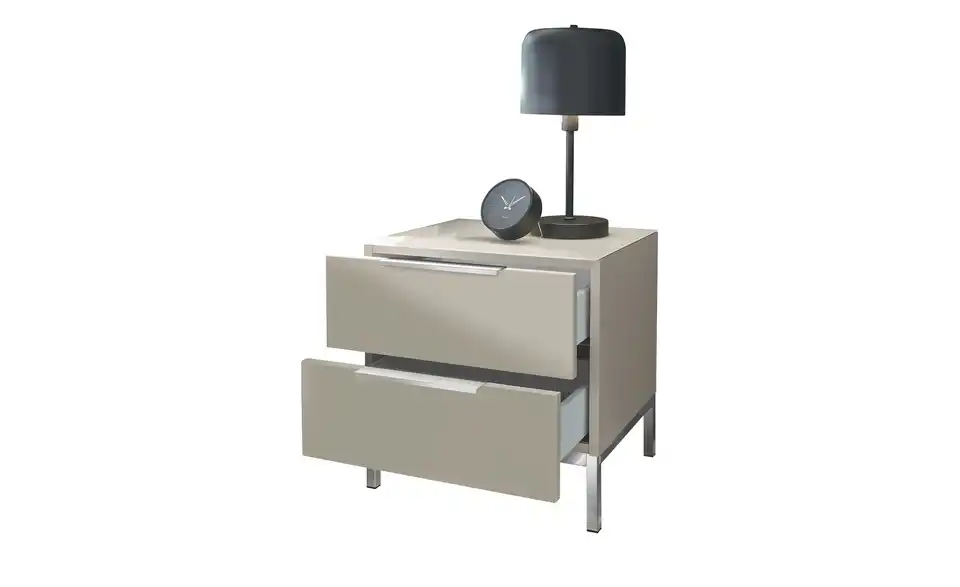 Nachtkommode mit 2 Schüben, geöffnet