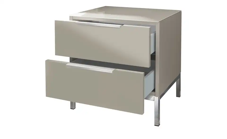 Nachtkommode mit 2 Schüben, geöffnet