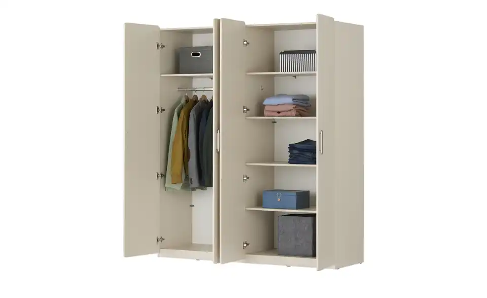 Drehtürenschrank, geöffnet