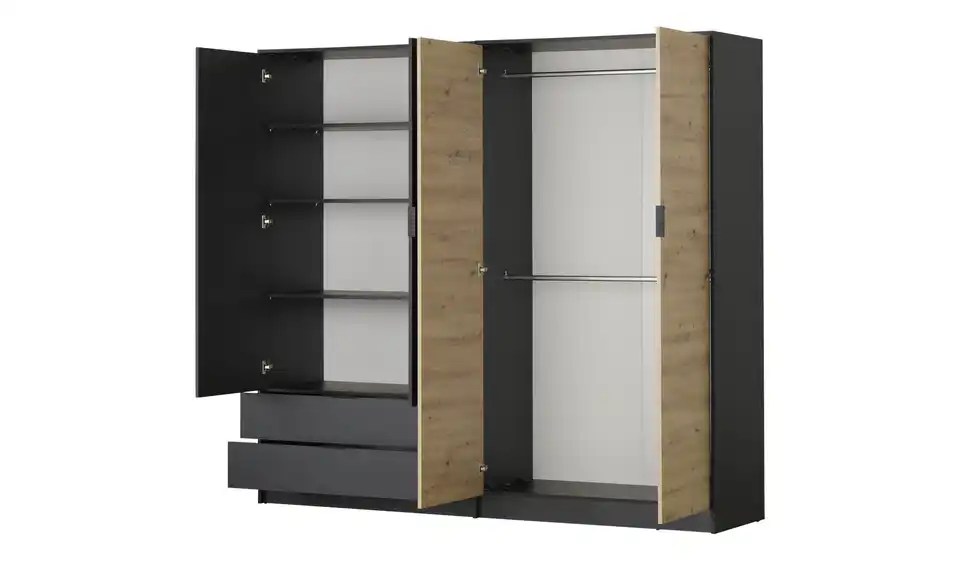 Drehtürenschrank, geöffnet