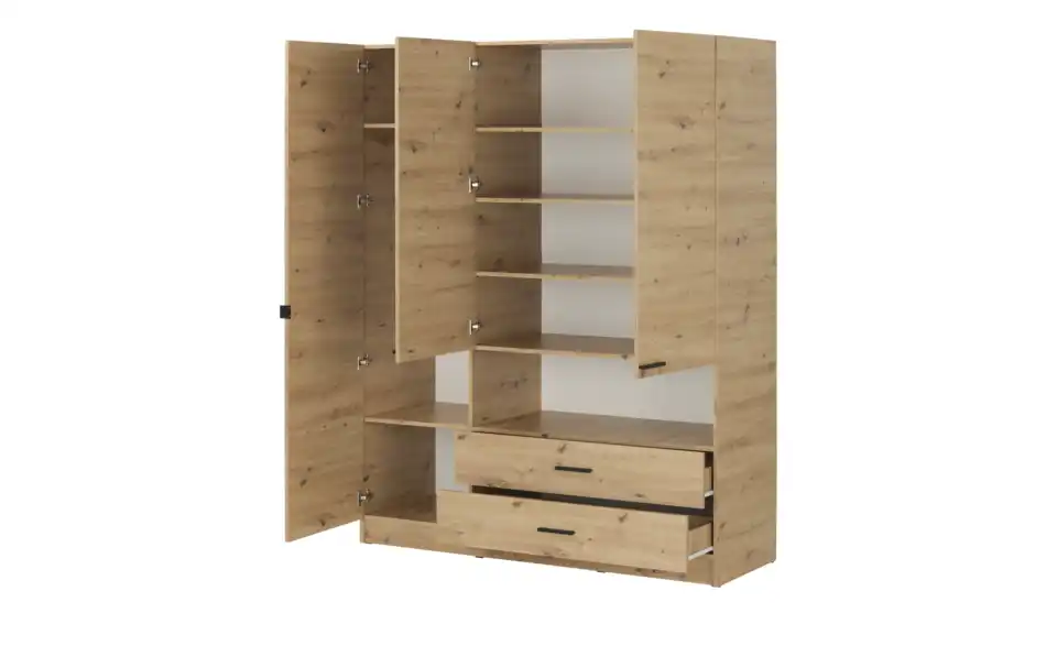 Drehtürenschrank, geöffnet