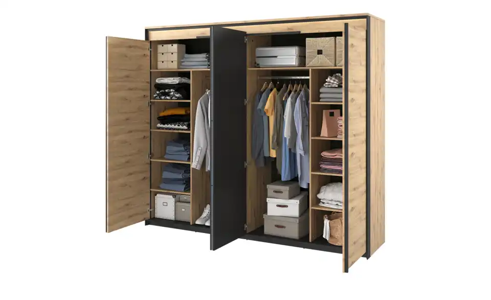Drehtürenschrank, geöffnet
