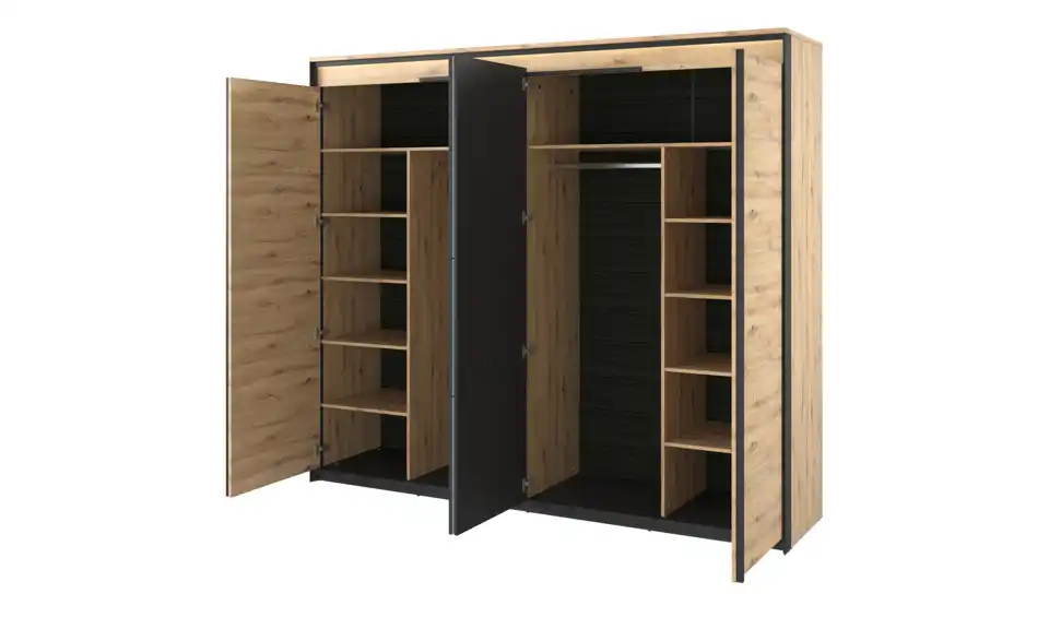 Drehtürenschrank, geöffnet